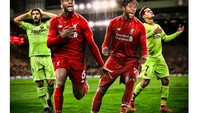 Georginio Wijnaldum dan Divock Origi jadi pahlawan kemenangan Liverpool dengan masing-masing mencetak dua gol. Foto: istimewa