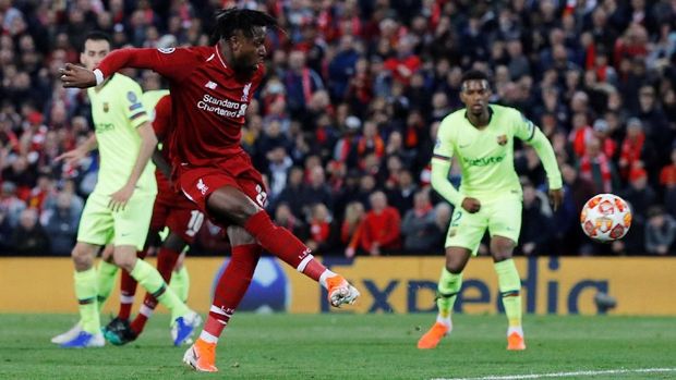 Divock Origi jadi pahlawan kemenangan Liverpool atas Barcelona.