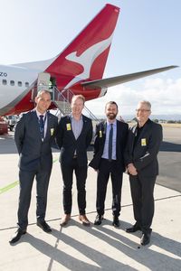 (ki-ka) Direktur SUEZ David Speirs Justin Frank, MP South Australian Environment & Water Minister, Andrew Parker dan Qantas Group Executive Government & Environment Gary Smith serta CEO BioPak (dok Qantas)