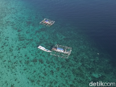 Foto Drone: Pulau dengan Perairan Sejernih Kristal di NTT
