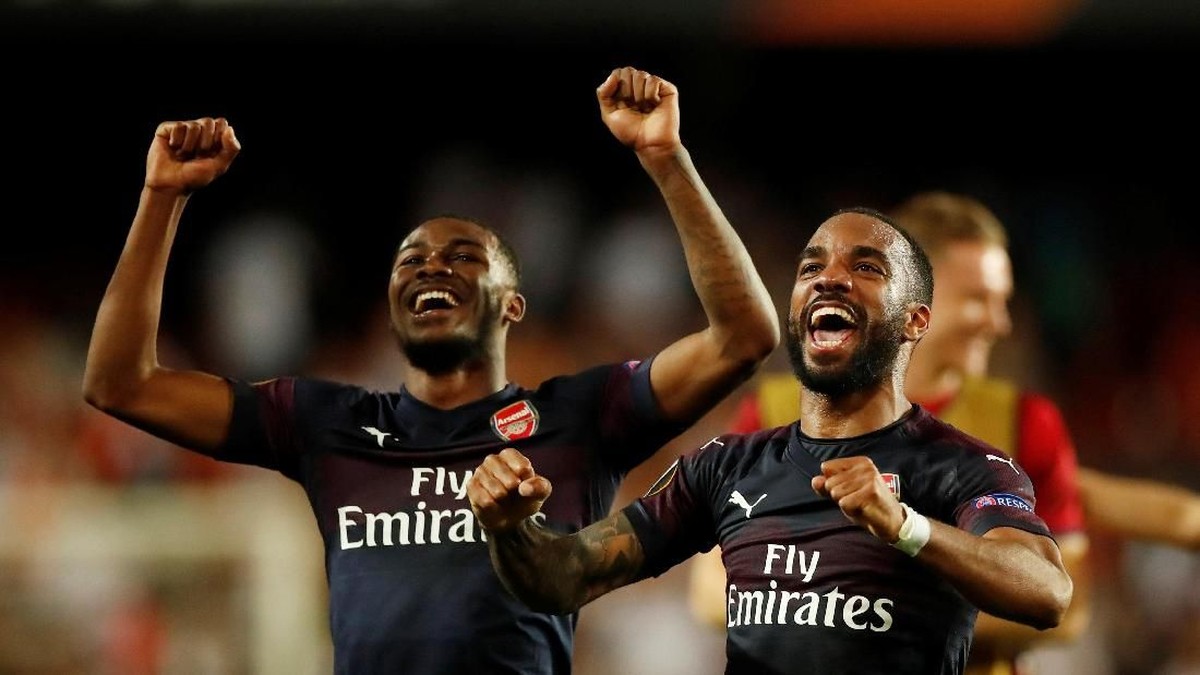 Arsenal melenggang ke final usai mendepak Valencia dengan agregat 7-3. (Foto: Andrew Boyers/Action Images via Reuters)