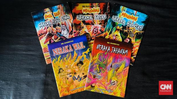 Tampilan siksaan di neraka ditayangkan di sampul demi memikat pembaca.