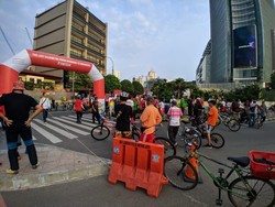 Warga Tetap Hadiri Area CFD Sudirman-Thamrin Meski Berpuasa