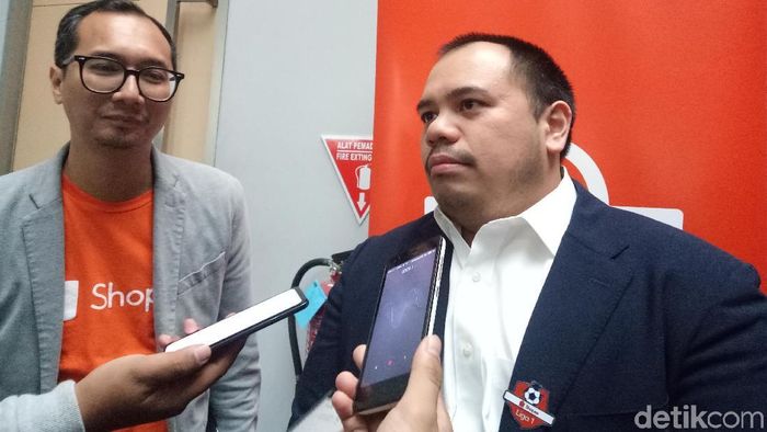 Presiden Komisaris SEA Grup Induk Perusahaan Shopee Pandu Sjahrir (Amalia Dwi Septi/detikSport) Presiden Komisaris SEA Grup Induk Perusahaan Shopee Pandu Sjahrir (Amalia Dwi Septi/detikSport)