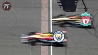 Beginilah sengitnya persaingan gelar juara Liga Inggris. Ibarat sebuag balapan, Liverpool cuma telat sedikit masuk garis finis. (Foto: Instagram)