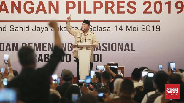 Capres Prabowo Subianto menolak hasil Pilpres 2019 jika hasilnya ada kecurangan.