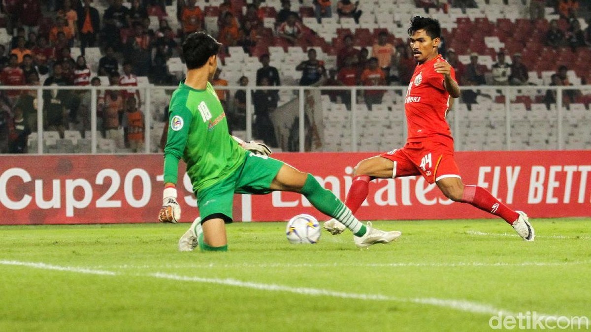 Persija Jakarta memetik kemenangan besar 6-1 atas Shan United di Piala AFC 2019. (Foto: Rifkianto Nugroho/Detikcom)