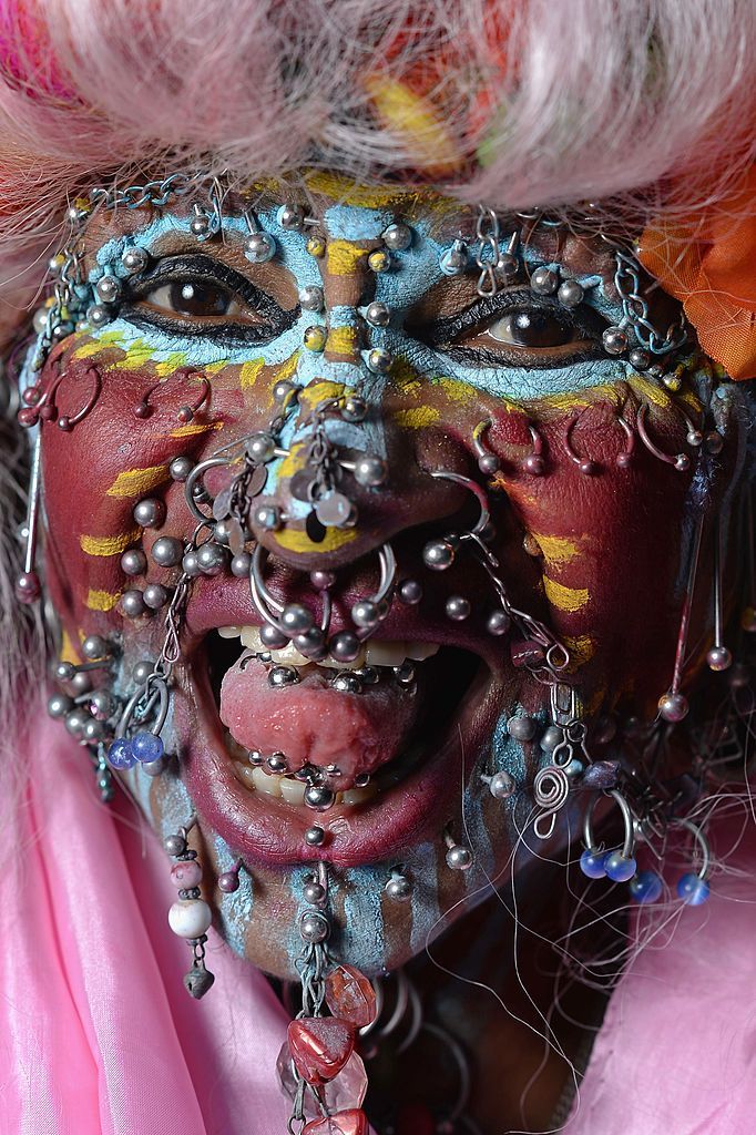 LONDON - OCTOBER 06:  Elaine Davidson, record holder as the most pierced woman, attends the Skin Two Rubber Ball at SeOne on October 6, 2007 in London, England. The 16th annual event celebrates fetish glamour and style.  (Photo by Getty Images/Getty Images)