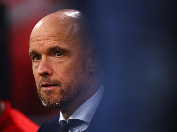 AMSTERDAM, NETHERLANDS - APRIL 23: Ajax Head Coach / Manager, Erik ten Hag looks on during the Eredivisie match between Ajax and Vitesse at Johan Cruyff Arena on April 23, 2019 in Amsterdam, Netherlands. (Photo by Dean Mouhtaropoulos/Getty Images)