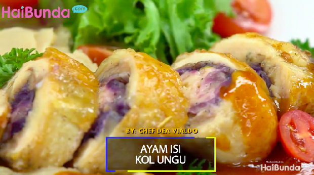 Menu Sahur: Ayam Isi Kol Ungu, Si Kecil Pasti Ketagihan!