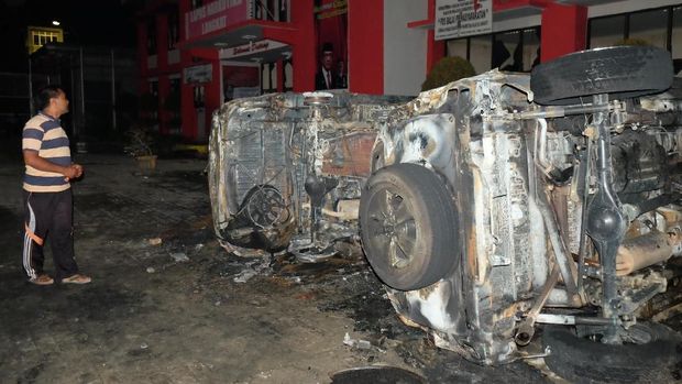 Sisa kerusauhan di Lapas Narkotika Kelas III Langkat, Sumut, yang diduga akibat penyiksaan terhadap tahanan oleh sipir.