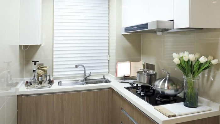 Ilustrasi dapur kecil Clean and tidy kitchen