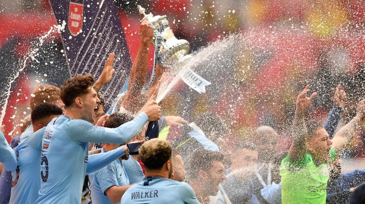 Manchester City juara Piala FA. (Foto: Toby Melville/Reuters)