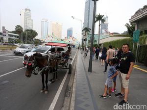 Duh, Delman Mangkal di Jalan MH Thamrin