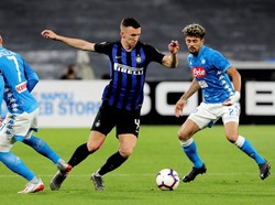 Sementara Inter punya 22 tembakan, namun juga mencatatkan enam yang mengarah ke gawang. Reuters/Ciro De Luca.