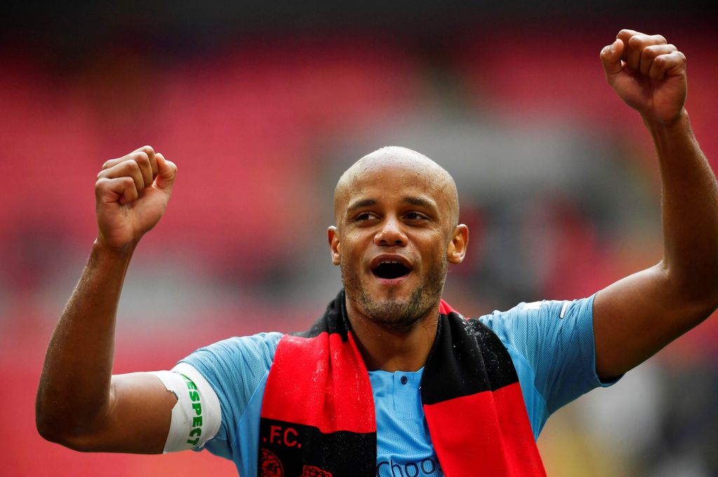 Soccer Football - FA Cup Final - Manchester City v Watford - Wembley Stadium, London, Britain - May 18, 2019  Manchester City's Vincent Kompany celebrates winning the FA Cup final  REUTERS/Toby Melville