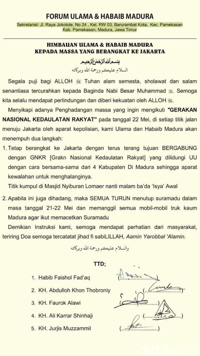 Berita Ulama Madura Ancam Tutup Suramadu Jika Dihadang Berangkat ke Jakarta Jumat 19 April 2024