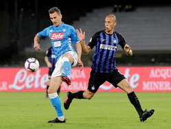Napoli dan Inter Milan bertanding di San Paolo, Senin (20/5/2019) dinihari WIB. Reuters/Ciro De Luca.