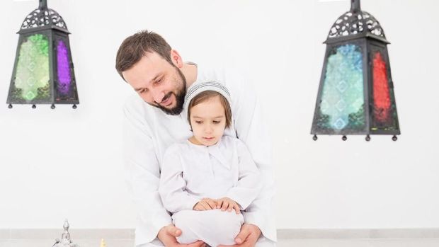 Happy Muslim family in Ramadan