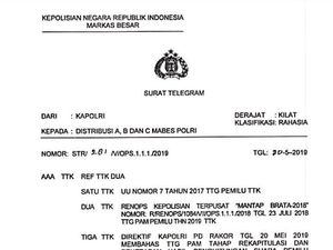 Kawal Rekapitulasi Pemilu, Polri Siaga 1 pada 21-25 Mei 2019