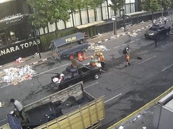 Gedung Bawaslu Masih Dijaga, Bundaran HI-Jl Merdeka Barat Ditutup