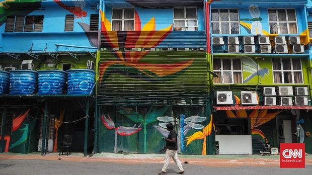 Wisata Kuala Lumpur, Wisata Malaysia Suasana mural di kawasan Alor, Kuala Lumpur, Malaysia, Jumat, 17 Mei 2019. CNNIndonesia/Safr Makki