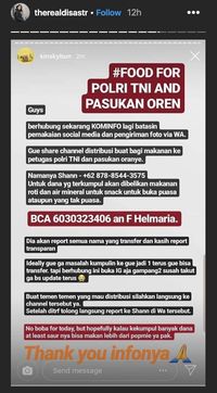 Unggahan Instagram Story Dian Sastro.