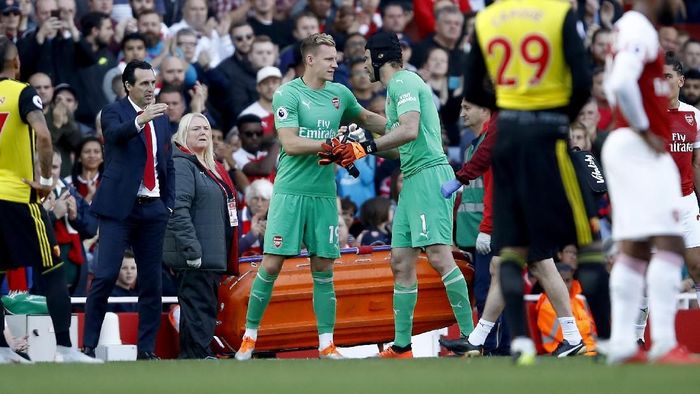 Bernd Leno dan Petr Cech, dua kiper Arsenal. (Foto: Julian Finney/Getty Images) Bernd Leno dan Petr Cech, dua kiper Arsenal. (Foto: Julian Finney/Getty Images)