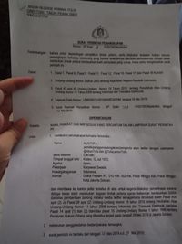 Surat penangkapan anggota BPN Prabowo Subianto-Sandiaga Uno, Mustofa Nahrawardaya.