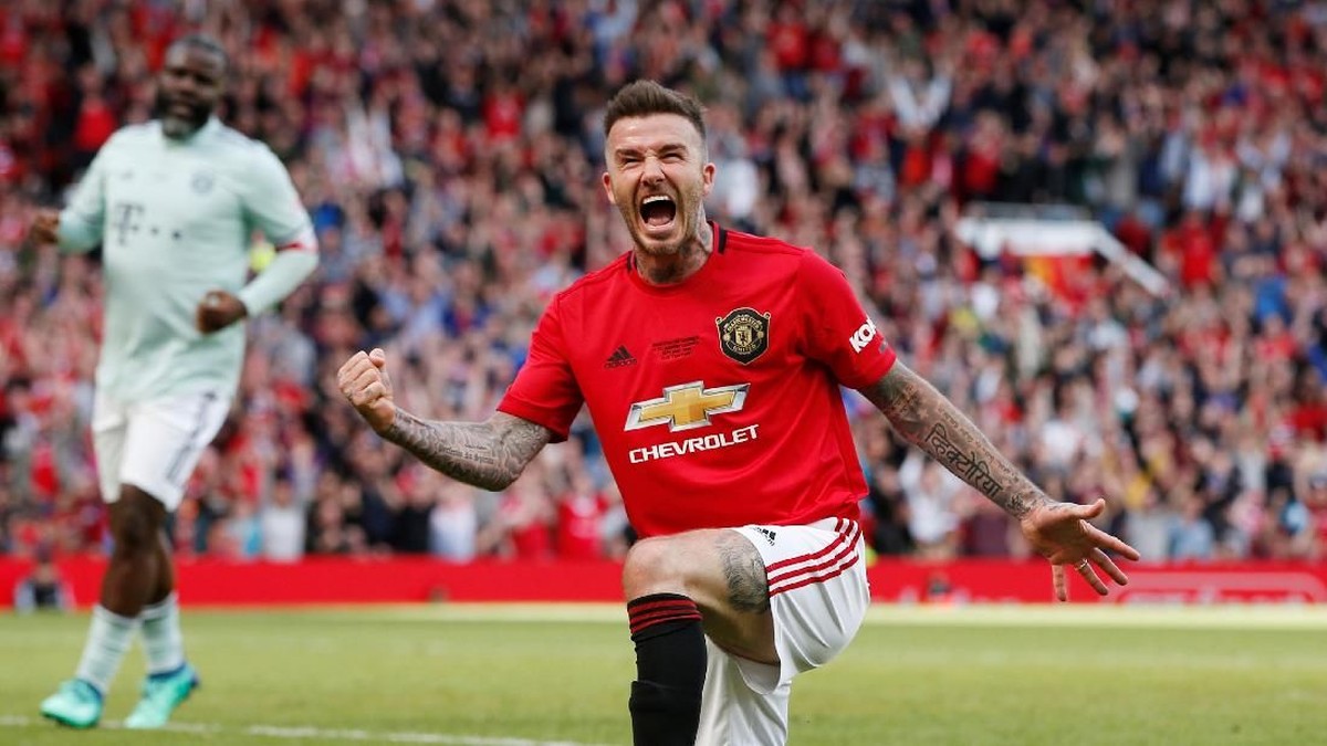 Mantan pemain MU, David Beckham, terlihat menjagokan Tottenham Hotspur di final Liga Champions. (Foto: Andrew Yates/Reuters)