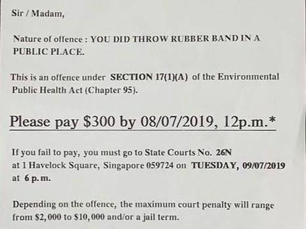 Main Karet Gelang di Tempat Umum, Pria di Singapura Didenda Rp 3 Juta Main Karet Gelang di Tempat Umum, Pria di Singapura Didenda Rp 3 Juta