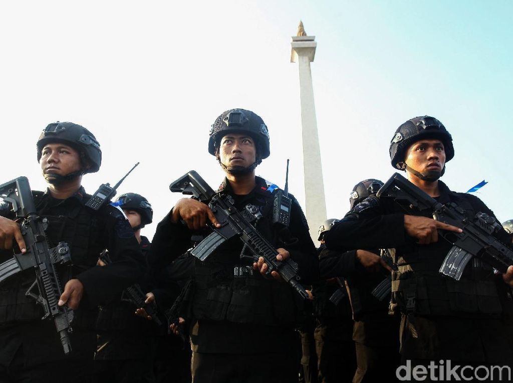 Brimob Nusantara yang Siaga di Jakarta Mulai Kembali Bertahap