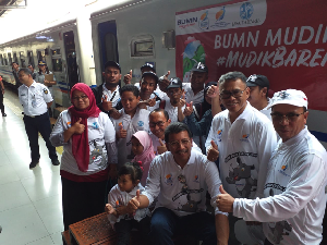Mudik Bareng BUMN, Jasa Raharja Lepas 608 Penumpang Kereta Api