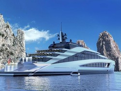 Ini Baru Kapal Yacht Super Mewah, Punya Air Terjun & Kolam Ombak
