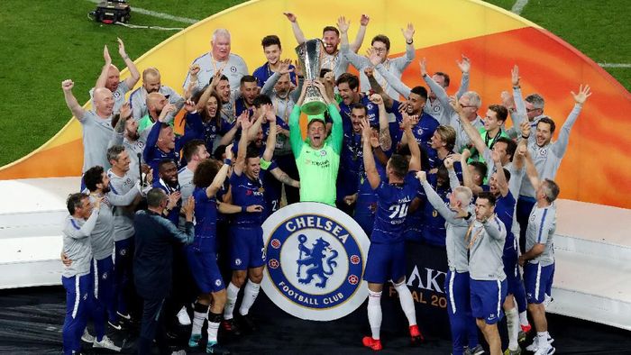 Chelsea juara Liga Europa usai mengalahkan Arsenal 4-1. (Foto: Anton Vaganov/REUTERS) Chelsea juara Liga Europa usai mengalahkan Arsenal 4-1. (Foto: Anton Vaganov/REUTERS)