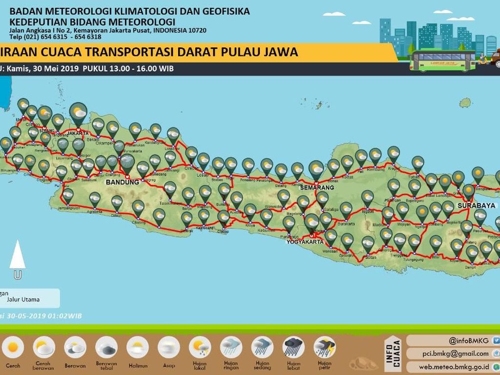 Prediksi BMKG: Cuaca Jalur Mudik di Jawa Mayoritas Cerah Berawan Prediksi BMKG: Cuaca Jalur Mudik di Jawa Mayoritas Cerah Berawan