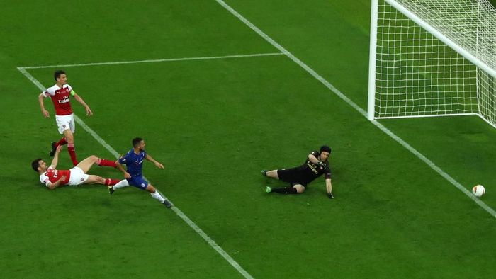 Gawang Arsenal bobol empat kali di final Liga Europa (Foto: Francois Nel/Getty Images) Gawang Arsenal bobol empat kali di final Liga Europa (Foto: Francois Nel/Getty Images)
