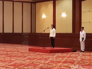 Sri Mulyani dan PNS Kemenkeu Upacara Hari Lahir Pancasila