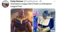 Laga final Liga Champions tak semenarik semifinalnya. Di babak empat besar, ada momen comeback Liverpool bikin empat gol ke Barcelona dan aksi heroik Lucas Moura bikin hat-trick ke gawang Ajax Amsterdam. Di final, apa yang menarik? (Foto: Twitter @FootyHumour)