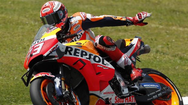 Marc Marquez tampil kurang bagus di FP3 MotoGP Catalunya.