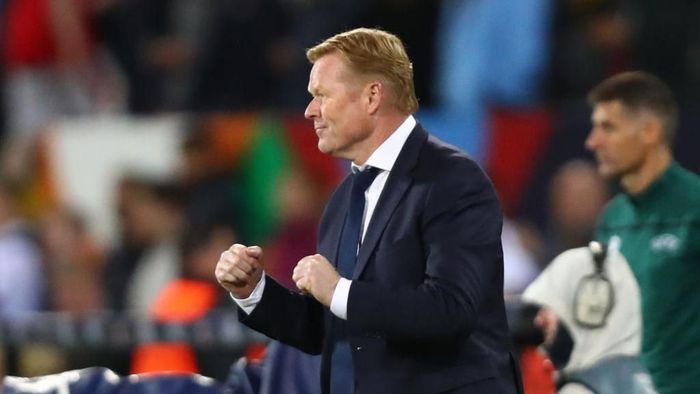 Ronald Koeman GUIMARAES, PORTUGAL - JUNE 06: Ronald Koeman head coach of the Netherlands celebrates victory after the UEFA Nations League Semi-Final match between the Netherlands and England at Estadio D. Afonso Henriques on June 06, 2019 in Guimaraes, Portugal. (Photo by Dean Mouhtaropoulos/Getty Images)