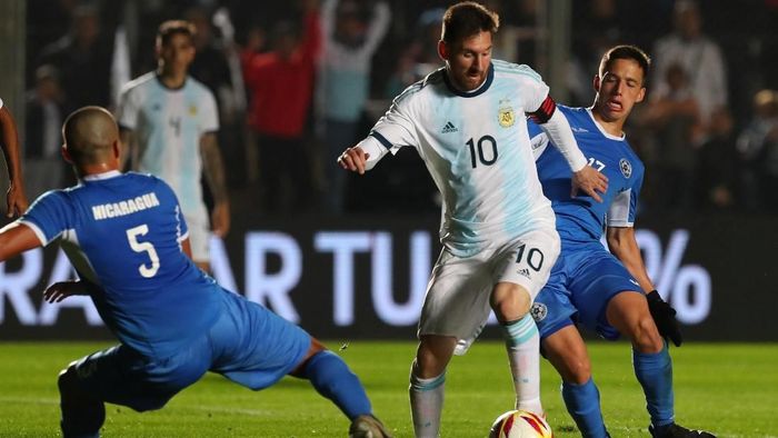 Argentina menang 5-1 atas Nikaragua dalam laga persahabatan jelang Copa America 2019 (Foto: Agustin Marcarian/Reuters)