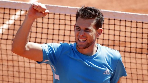 Dominic Thiem hadapi Rafael Nadal di final Prancis Terbuka.