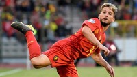 Hanya butuh 11 menit untuk Belgia bisa mencetak gol di laga ini lewat Dries Mertens.