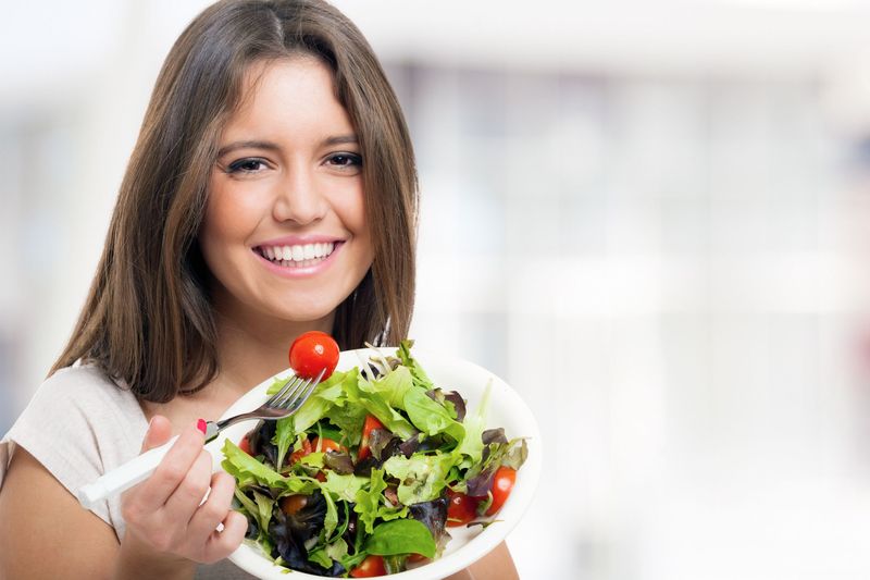Balanced diet Organic Healthy food Clean eating selection Including Certain Protein Prevents Cancer: fish, meat, fruit, vegetable, cereal, leaf vegetable