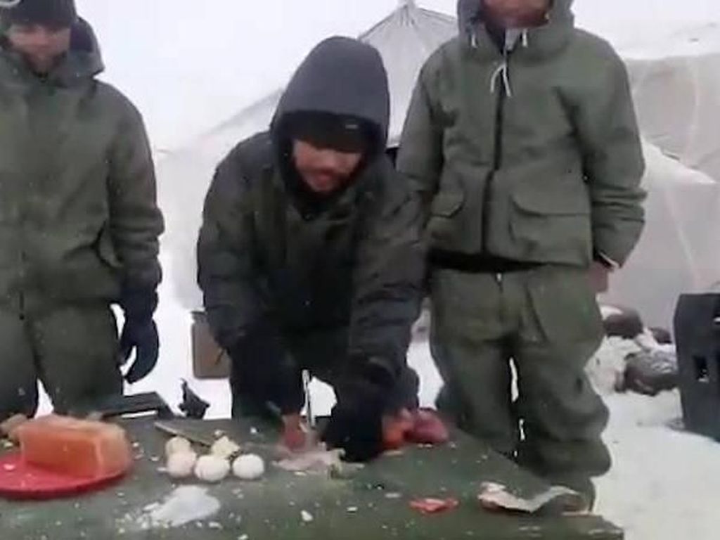 Hidup di Atas Pegunungan Es, Tentara Ini Pecahkan Telur dan Sayur Pakai Palu Hidup di Atas Pegunungan Es, Tentara Ini Pecahkan Telur dan Sayur Pakai Palu