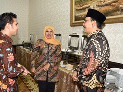 Halal Bi Halal di Grahadi, Khofifah-Gus Ipul Singgung Soal Kuburan