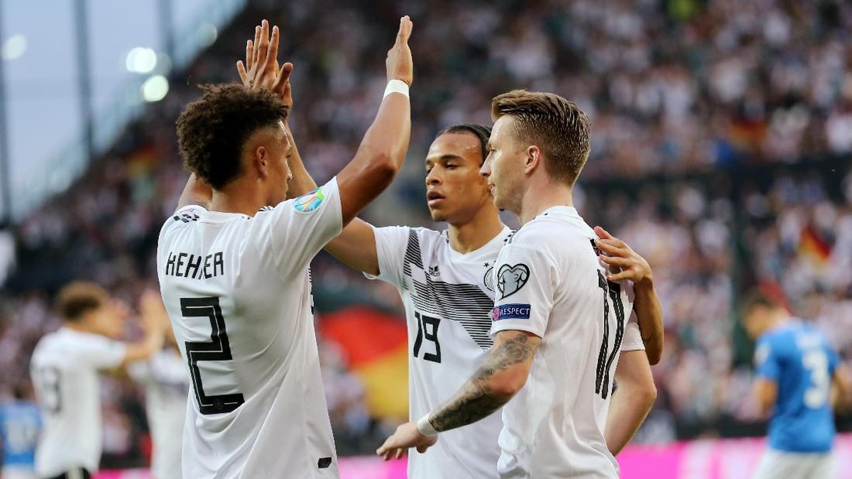 Timnas Jerman menang 8-0 atas Estonia di lanjutan Kualifikasi Piala Eropa 2020. (Foto: Ralph Orlowski/Reuters)