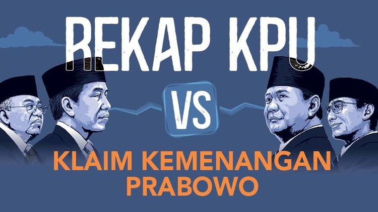 Hasil Rekap KPU vs Klaim Kemenangan Prabowo