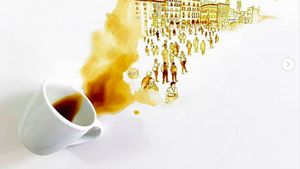 Unik! Tumpahan Kopi Jadi Seni Lukis Mengagumkan